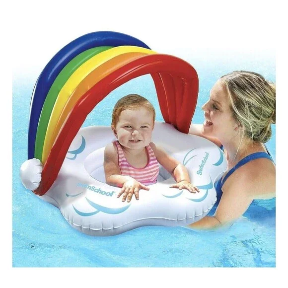 NEW Swim School BABY Float RAINBOW Cloud 6-18 Month Level 1 POOL Seat UPF50 Top - Picture 1 of 5